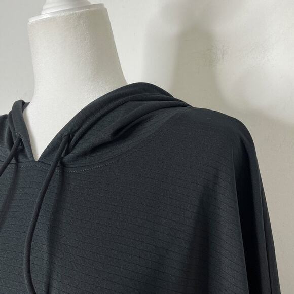 Mondetta Women's Ottoman Athletic Hoodie Top XL Black Oversized Boxy Long Sleeve - Picture 3 of 9